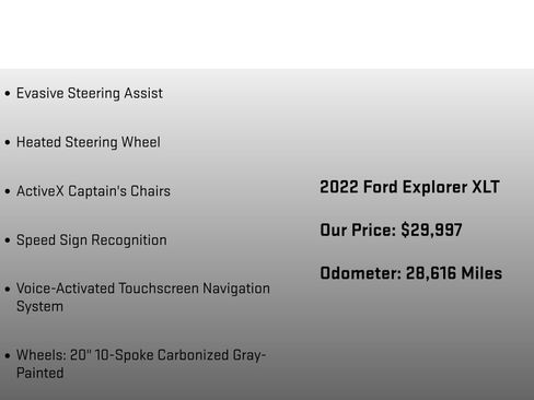 Used 2022 Ford Explorer XLT w/ Equipment Group 202A image 25