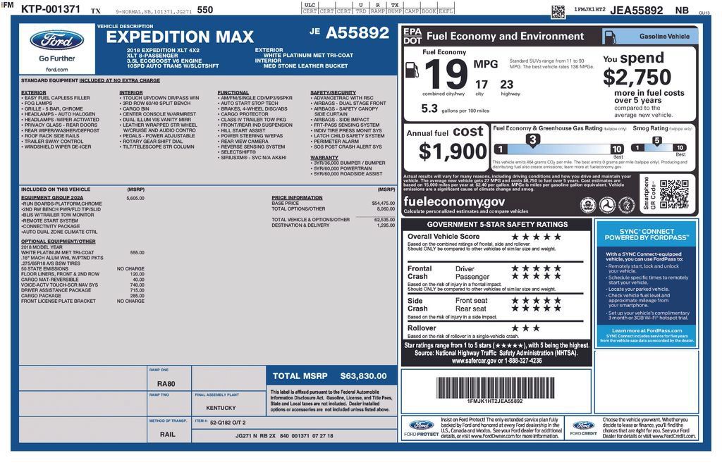 Used 2018 Ford Expedition Max XLT w/ Equipment Group 202A RWD image 45