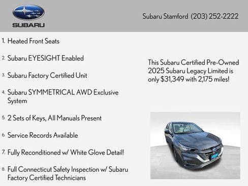 Certified 2025 Subaru Legacy Limited image 2