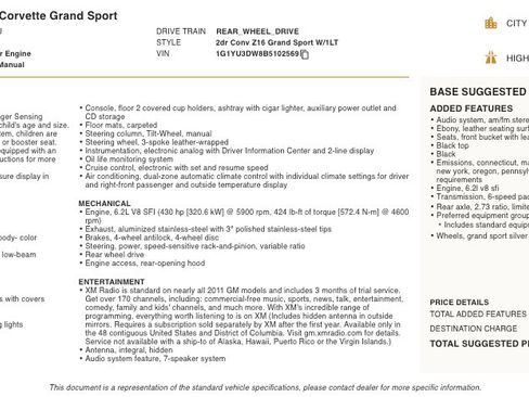 Used 2011 Chevrolet Corvette Grand Sport image 2