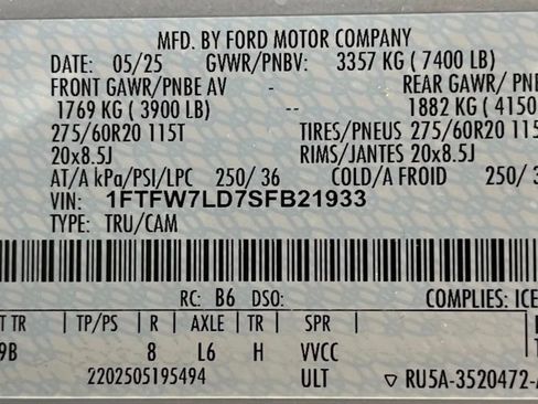 Used 2025 Ford F150 Platinum w/ FX4 Off-Road Package AWD/4WD image 61