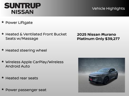 Certified 2025 Nissan Murano Platinum w/ Cargo Package AWD/4WD image 16