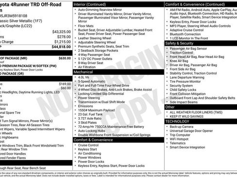 Used 2021 Toyota 4Runner TRD Off-Road Premium w/ Moonroof Package image 13