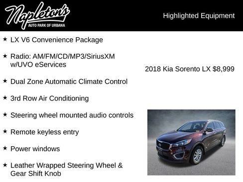 Used 2018 Kia Sorento LX w/ LX V6 Convenience Package image 3