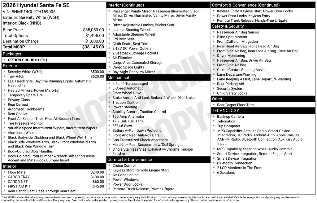 Certified 2026 Hyundai Santa Fe SE FWD image 30