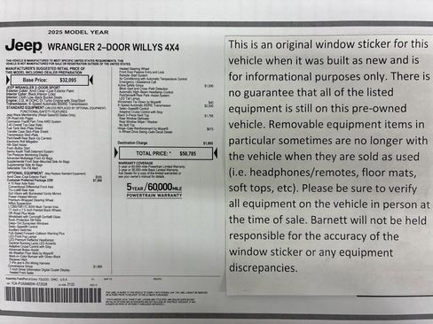 Certified 2025 Jeep Wrangler Sport AWD/4WD image 2