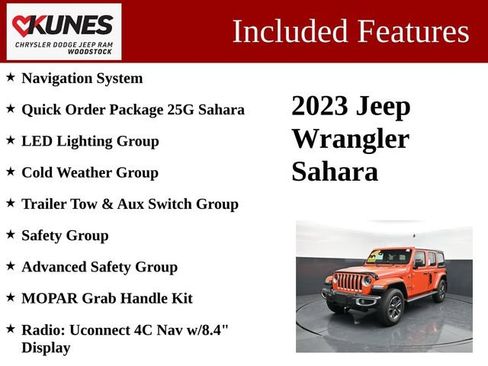 Used 2023 Jeep Wrangler Sahara w/ LED Lighting Group AWD/4WD image 3