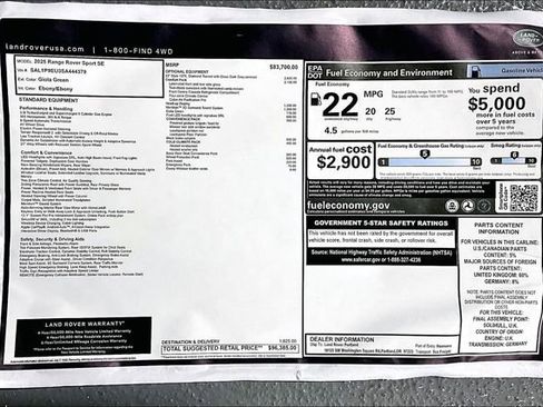 New 2025 Land Rover Range Rover Sport SE image 12