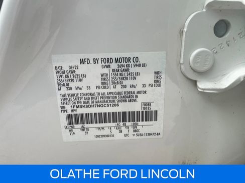 Certified 2022 Ford Explorer XLT w/ Equipment Group 202A AWD/4WD image 31