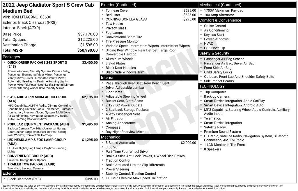 Used 2022 Jeep Gladiator Sport AWD/4WD image 23