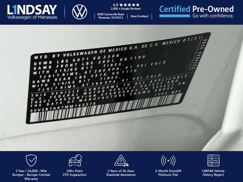 Certified 2021 Volkswagen Tiguan SE w/ Panoramic Sunroof Package image 26
