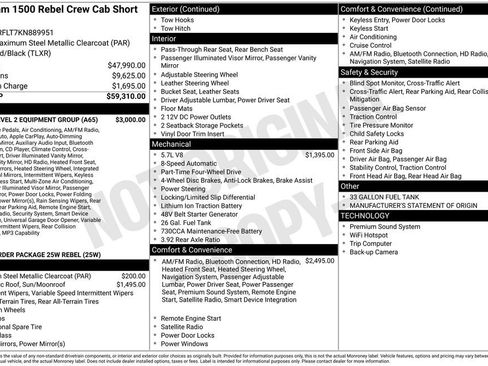 Used 2019 RAM 1500 Rebel w/ Rebel Level 2 Equipment Group image 6