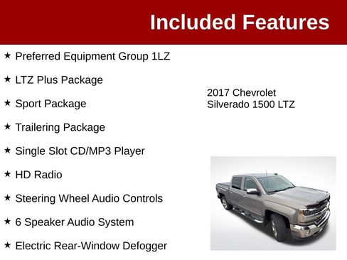 Used 2017 Chevrolet Silverado 1500 LTZ w/ Sport Package AWD/4WD image 3