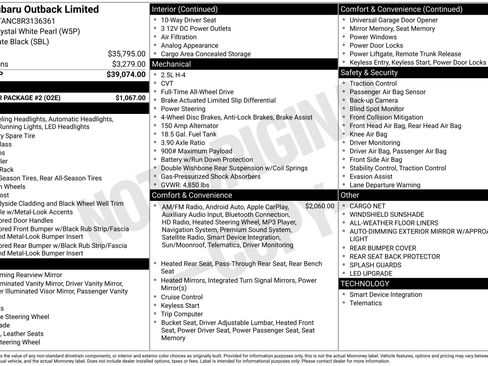 Certified 2024 Subaru Outback Limited w/ Popular Package #2 image 48