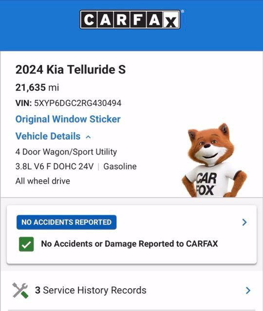 Used 2024 Kia Telluride S w/ S Sunroof Package AWD/4WD image 4