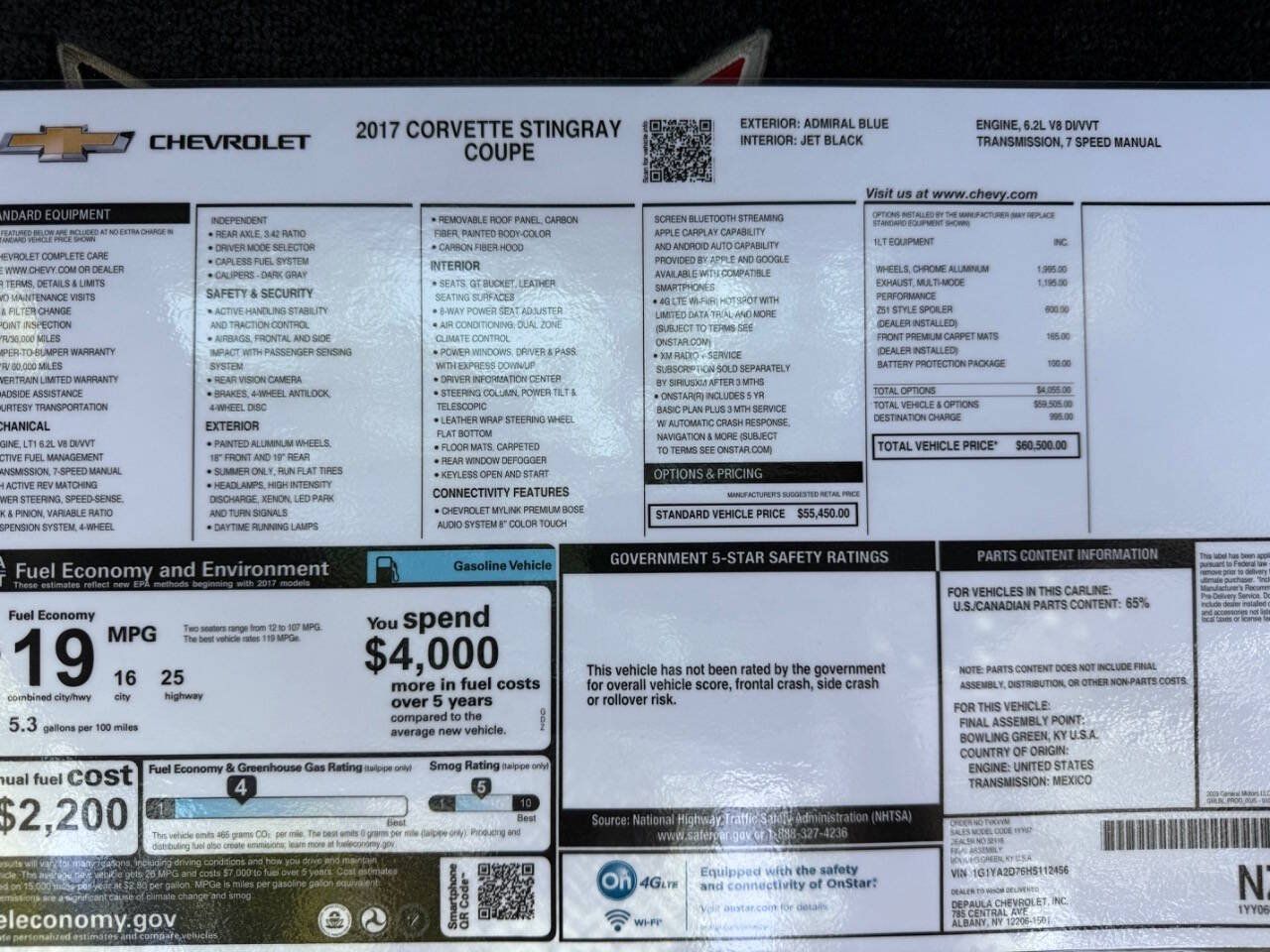Used 2017 Chevrolet Corvette Stingray Coupe w/ Battery Protection Package RWD image 21