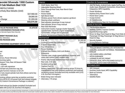 Used 2020 Chevrolet Silverado 1500 Custom w/ Custom Value Package AWD/4WD image 6