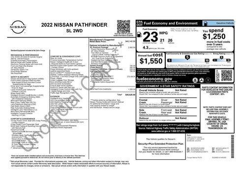 Used 2022 Nissan Pathfinder SL w/ SL Premium Package FWD image 3