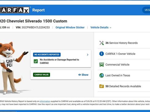 Used 2020 Chevrolet Silverado 1500 Custom w/ Custom Value Package RWD image 9