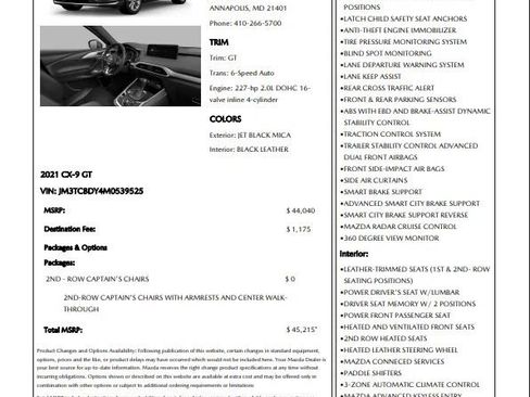 Used 2021 MAZDA CX-9 Grand Touring image 2