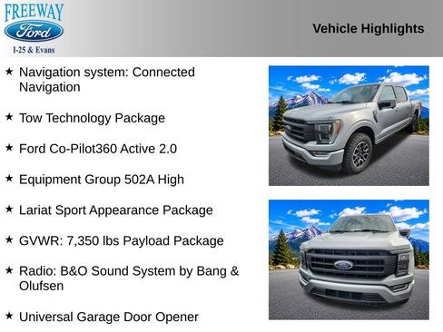 Used 2022 Ford F150 Lariat w/ Equipment Group 502A High AWD/4WD image 2