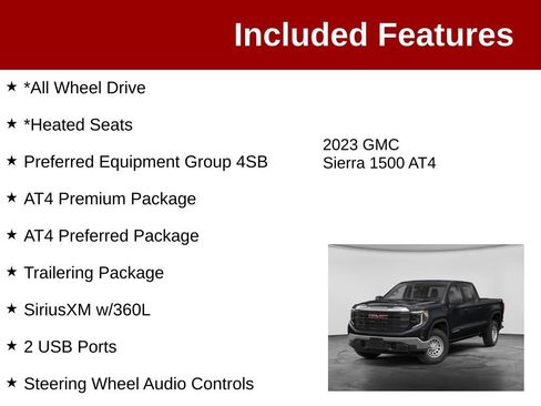 Used 2023 GMC Sierra 1500 AT4 w/ AT4 Premium Package AWD/4WD image 3