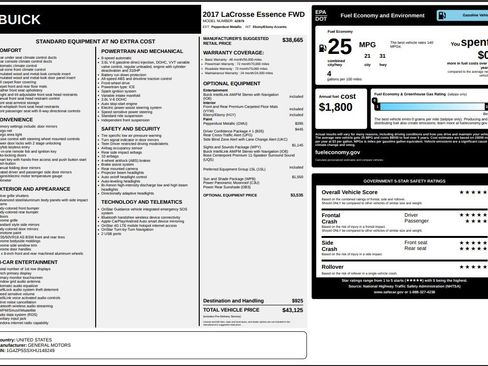 Used 2017 Buick LaCrosse Essence w/ Sun and Shade Package image 19