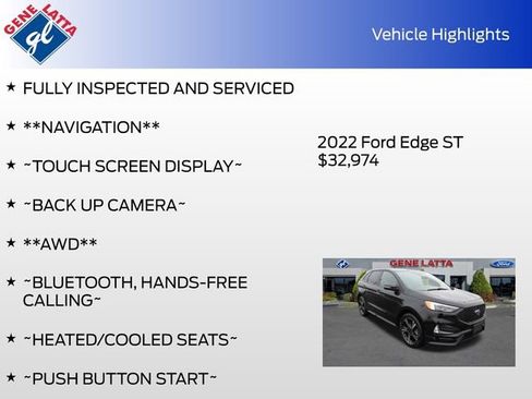 Certified 2022 Ford Edge ST w/ Equipment Group 401A AWD/4WD image 34