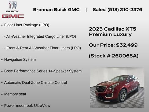 Certified 2023 Cadillac XT5 Premium Luxury w/ LPO, Floor Liner Package AWD/4WD image 12