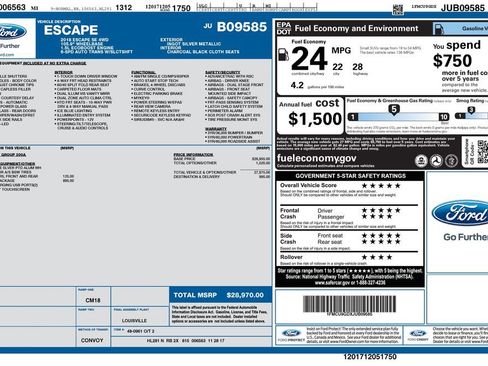 Used 2018 Ford Escape SE w/ SE Sync 3 Package AWD/4WD image 38