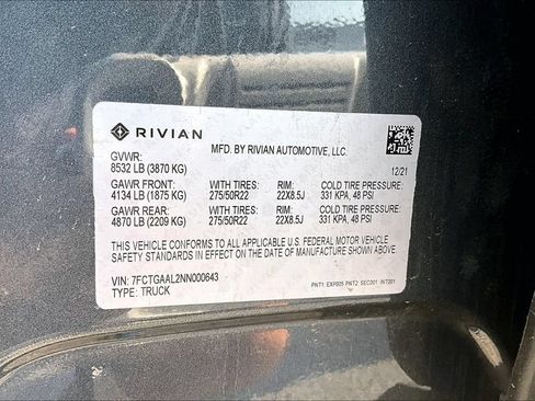 Used 2022 Rivian R1T Launch Edition AWD/4WD image 3