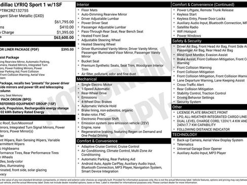 Used 2024 Cadillac Lyriq Sport w/ LPO, Floor Liner Package image 3