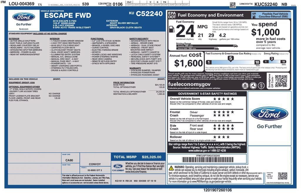 Used 2019 Ford Escape S FWD image 40