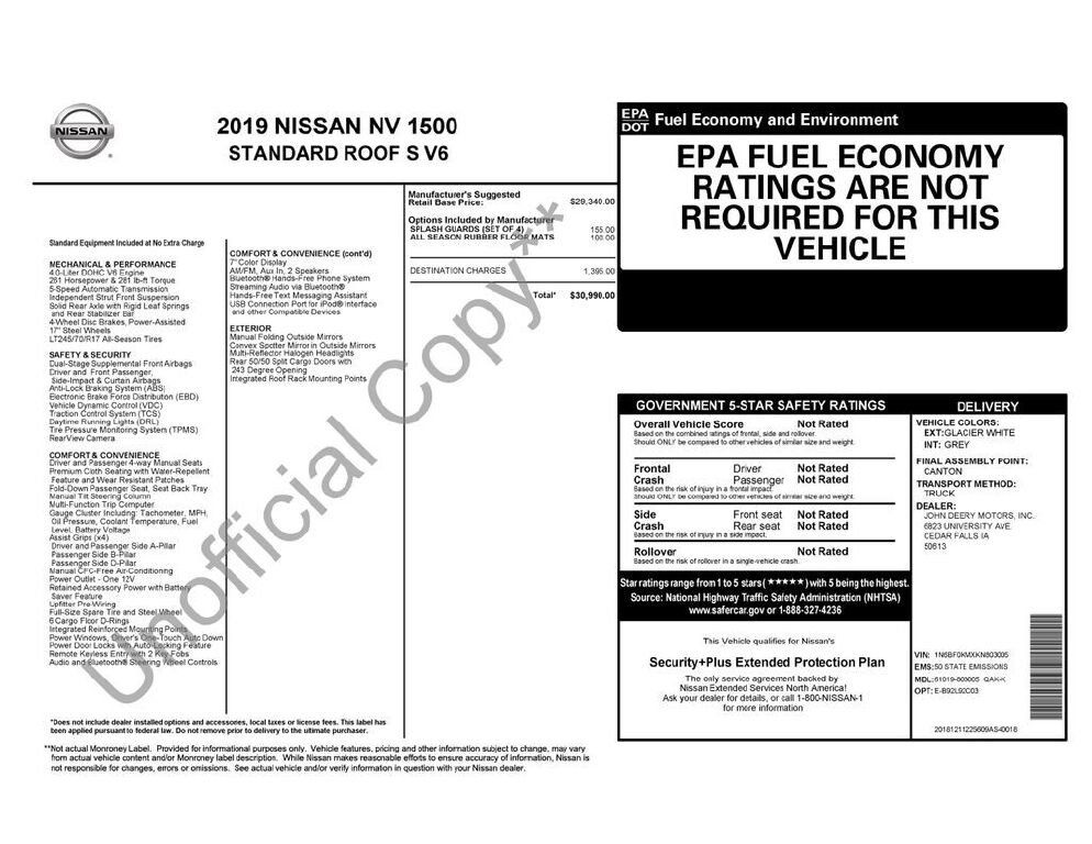 Used 2019 Nissan NV 1500 S RWD image 28