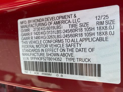 Certified 2026 Honda Ridgeline RTL image 39