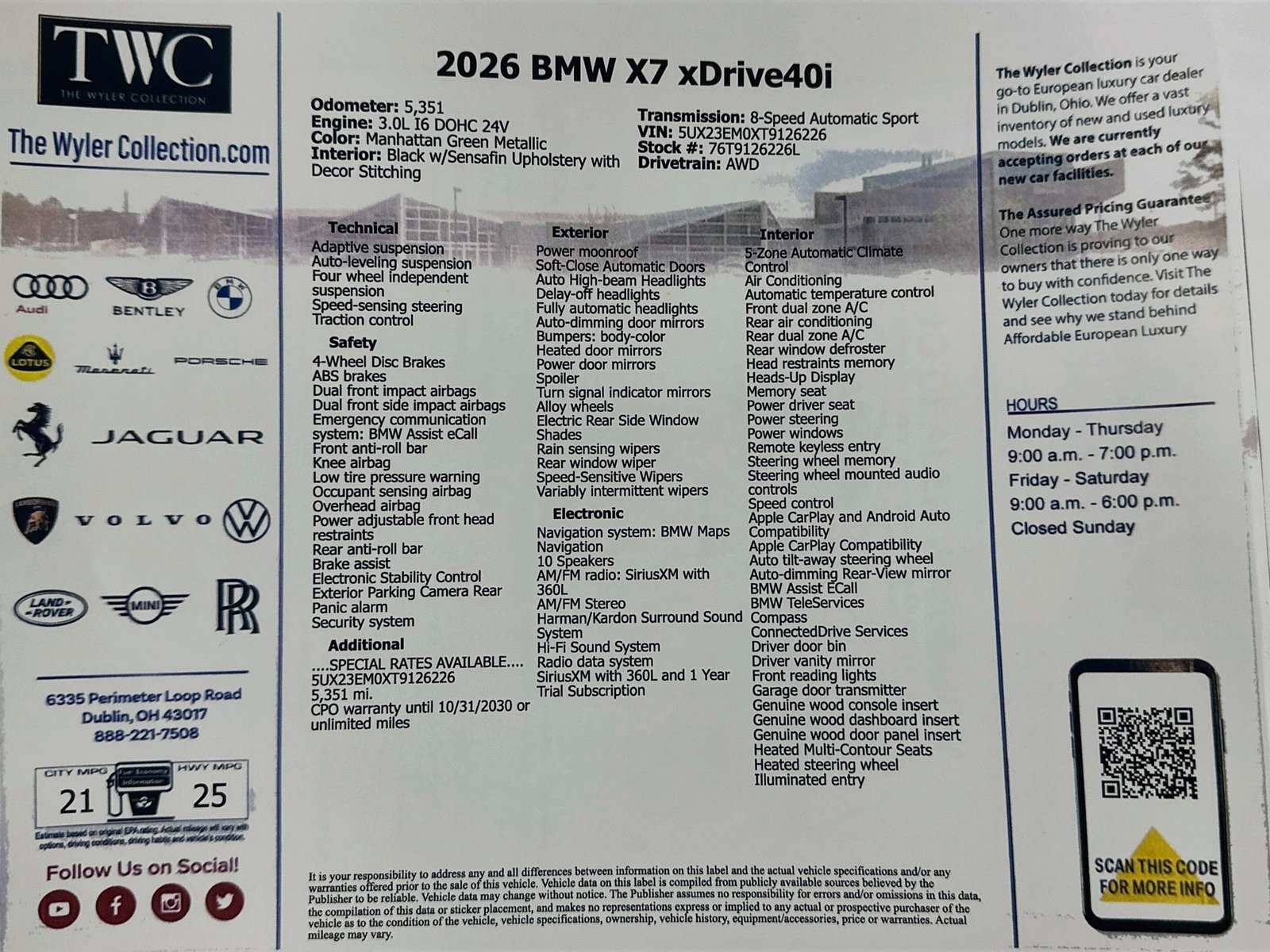 Used 2026 BMW X7 xDrive40i w/ Premium Package AWD/4WD image 49