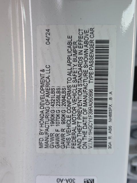Used 2024 Honda Accord EX image 2
