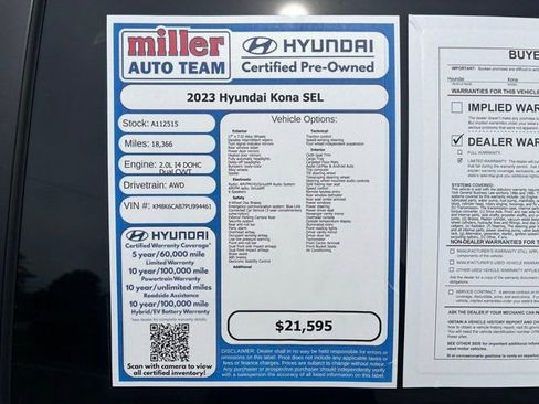 Used 2023 Hyundai Kona SEL AWD/4WD image 19