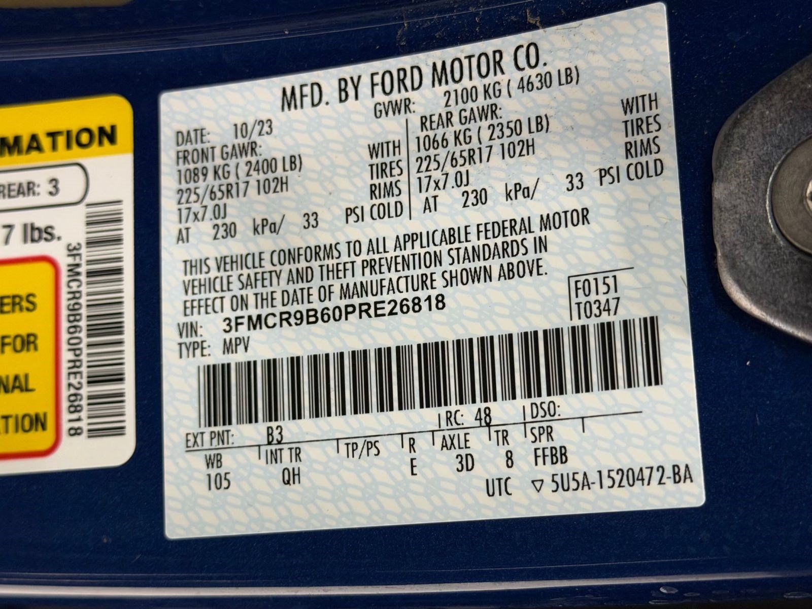 Certified 2023 Ford Bronco Sport Big Bend w/ Convenience Package AWD/4WD image 27