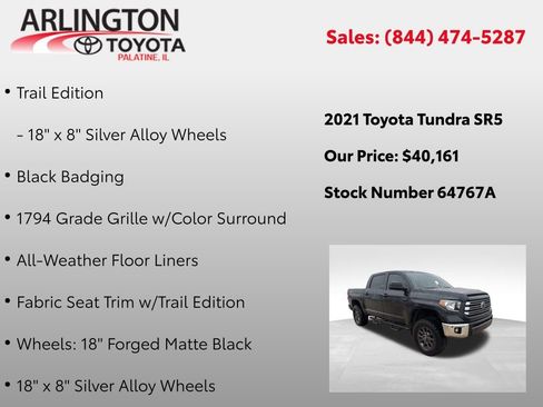 Used 2021 Toyota Tundra SR5 w/ Trail Edition image 13