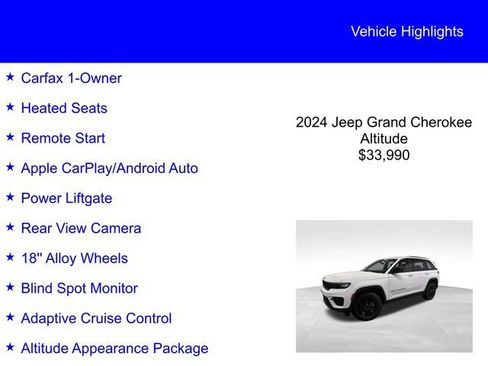 Used 2024 Jeep Grand Cherokee Altitude AWD/4WD image 2