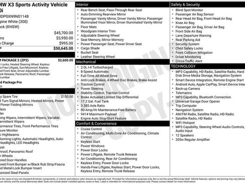 Used 2022 BMW X3 xDrive30i w/ Premium Package 2 AWD/4WD image 3