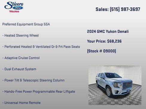 Used 2024 GMC Yukon Denali w/ LPO, Floor Liner Package AWD/4WD image 22