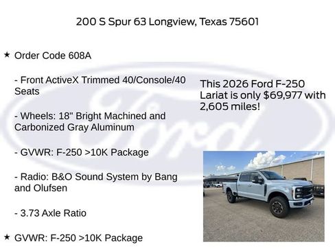 Used 2026 Ford F250 Lariat w/ Tremor Off-Road Package AWD/4WD image 11