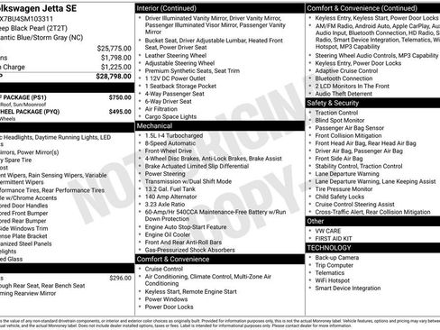 Used 2025 Volkswagen Jetta SE w/ Sunroof Package FWD image 3
