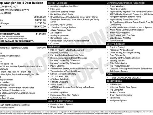 Used 2023 Jeep Wrangler Unlimited Rubicon 4xe w/ Cold Weather Group AWD/4WD image 36