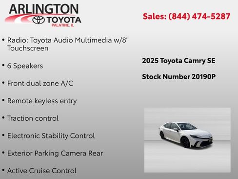 Used 2025 Toyota Camry SE FWD image 4