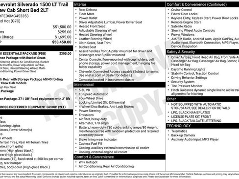Certified 2021 Chevrolet Silverado 1500 LT Trail Boss w/ LPO, Dark Essentials Package image 3