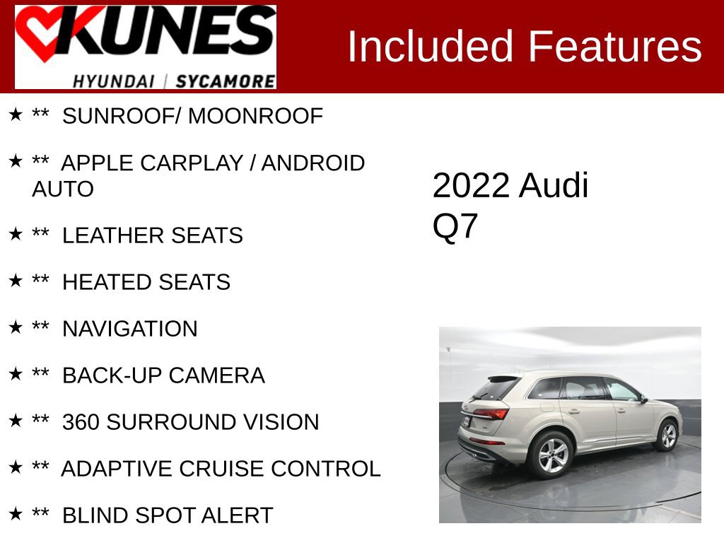Used 2022 Audi Q7 2.0T Premium Plus w/ Premium Plus Package AWD/4WD image 2