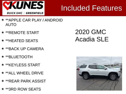 Used 2020 GMC Acadia SLE w/ Driver Convenience Package image 2